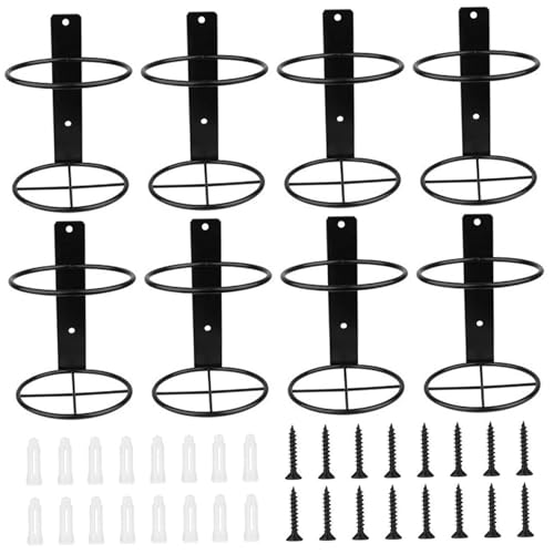 CUCUFA 8pcs Weinflaschenregal, 3, 4 Innendurchmesser Wandmontage Weinregal, Black Metal Einerflaschen -Displayhalter mit Schrauben für die Küchenstange zu Hause von CUCUFA