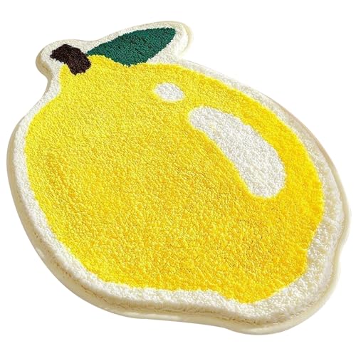 CUCUFA Badmatte 19.69x31.50 Weichimitieren Kaschmir Zitronenförmige absorbierende Badematte Waschbar für Duschwanne Schlafzimmerboden, Duschteppich von CUCUFA
