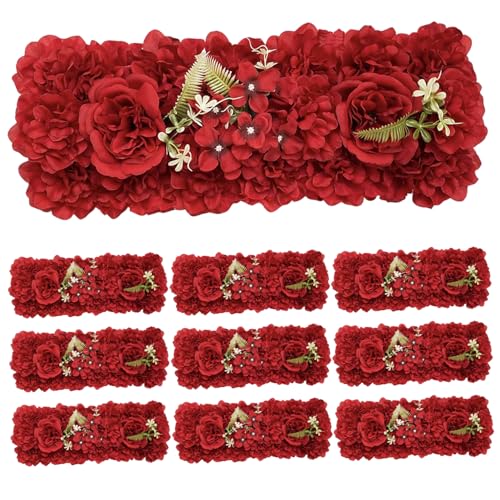CUCUFA Blumenwand 10pcs 19.7x7, 9 Zoll künstliche Hortensien Bogen Blumen rot 3D Seidenblumenwand für heimische Party Hochzeits Geburtstagsfoto Hintergrund, Blumen Dekor CUCUFA Blumenwand 10pcs 19.7x7, 9 Zoll künstliche Hortensien Bogen Blumen rot 3D Seidenblumenwand für heimische Party Hochzeits Geburtstagsfoto Hintergrund, Blumen Dekor von CUCUFA
