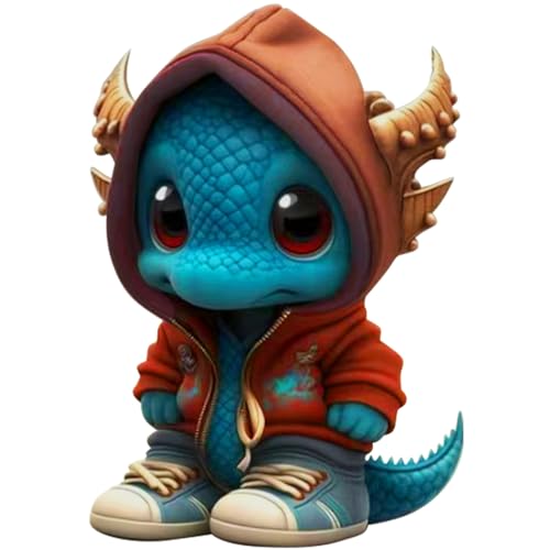 CUCUFA Coole Drachenfiguren, 5-Zoll Lustiges Baby Drachen Spielzeug Weihnachten Dinosaurier Statue Harz Dragon Statue Schreibtisch Büro Garten Drachen Skulptur Statue dekorative Figur, Kaffee von CUCUFA