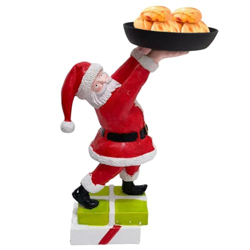 CUCUFA Santa Butler mit Tablett, Weihnachtsfest -Holding -Figur, 8,7 -Zoll von CUCUFA