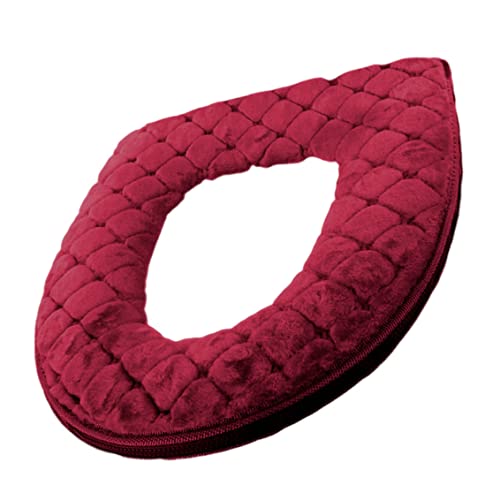 CUCUFA Toilettensitz Abdeckung Weiche Toilettensitz Kissen wärmer waschbarer Toilettensitzabdeckungskissen mit Reißverschlussrot, Toilettendeckel Abdeckung von CUCUFA