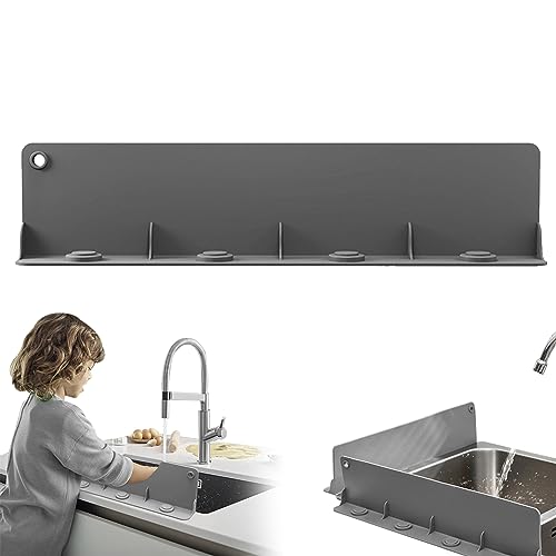 Küchenspüle Spritzschutz, 17,3" Silikon Wasser Spritzschutz wasserdicht Wasserhahn Matte wiederverwendbare Waschbecken Backsplash Protectors für Küche Waschbecken Zubehör, Bad Waschbecken von CUCUFA