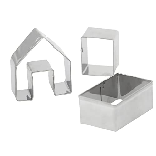 Lebkuchenhaus Keksschneider 3pcs Edelstahl Metall Backformen kleine Lebkuchenhaus Kit Weihnachtsbackform, Mann von CUCUFA