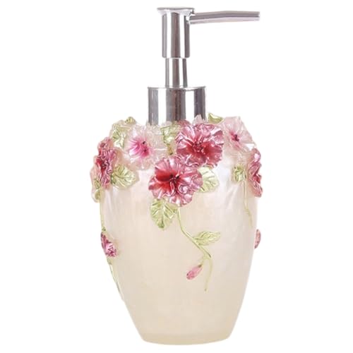 Seifenspender, 10oz/300 ml Handseife -Spender, Florale nachfüllbare Lotionflasche, Harzhand mit Pumpe Seifenspender, 10oz/300 ml Handseife -Spender, Florale nachfüllbare Lotionflasche, Harzhand mit Pumpe von CUCUFA