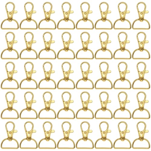 Swivel -Schnapphaken 40pcs Sturdy Swivel Clasp -Haken in Breite 20mm Schlüsselkette Zink -Legierungsschlüsselketten -Clip Gold D Ring Clips für Lanyard -Geldbörsen -Hardware DIY Craft, Clasp von CUCUFA