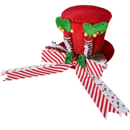 Weihnachtsbaumtopper mit Elfenbeinen und verlängerte Bogenknoten Red Christmas Tree Hut mit Bogen & Pin bei Polyesterfaser -Topper für Home Weihnachtsfeiertag Winterdekor, Hut Weihnachtsbaumtopper mit Elfenbeinen und verlängerte Bogenknoten Red Christmas Tree Hut mit Bogen & Pin bei Polyesterfaser -Topper für Home Weihnachtsfeiertag Winterdekor, Hut von CUCUFA