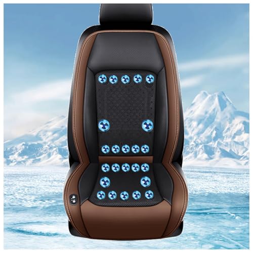 CUCUKAKA Kühlende Sitzauflage Auto, mit 24 Ventilatoren 3 einstellbare Windgeschwindigkeiten Auto Sitzbezüge Sitzauflage Auto Vordersitze für Auto LKW SUV RV,Brown-24V von CUCUKAKA