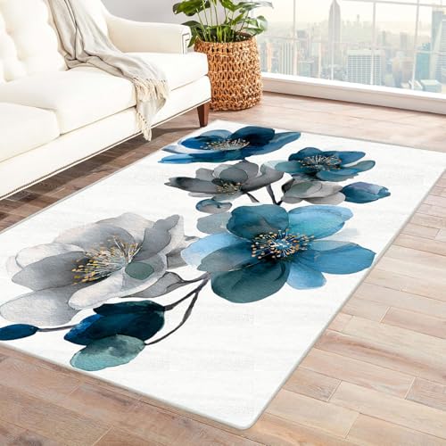 CUDAOO Bedruckter Innen-/Außenteppich Blaue Wasserfarbe Für Wohnzimmer, Sofa, Tisch, Flur, Fußmatte,Schlafzimmer(Rosa)-180x270cm von CUDAOO