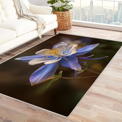 CUDAOO Bedruckter Innen-/Außenteppich Blauer Kampf Für Wohnzimmer, Sofa, Tisch, Flur, Fußmatte,Schlafzimmer(Blau)-120x180cm von CUDAOO