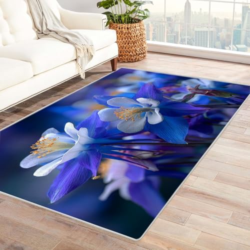 CUDAOO Bedruckter Innen-/Außenteppich Blauer Kampf Tepich Moderne Wohnzimmer Vintage Schlafzimmer(Violett)-150x210cm von CUDAOO