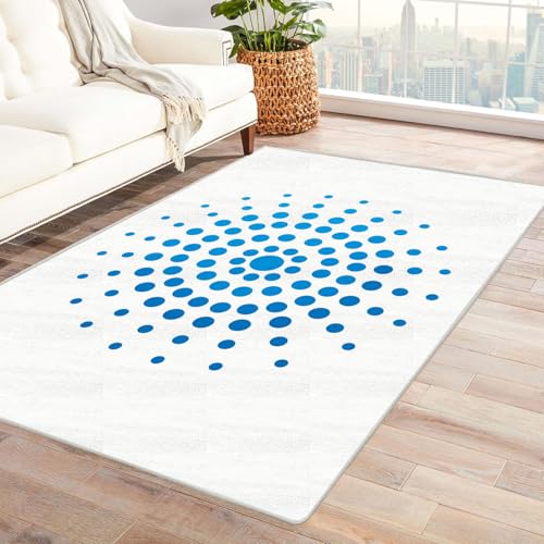 CUDAOO Bedruckter Innen-/Außenteppich Farbverlaufspunkte Tepich Moderne Wohnzimmer Vintage Schlafzimmer(Blau.)-60x90cm von CUDAOO