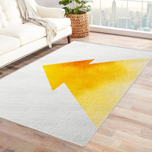 CUDAOO Bedruckter Innen-/Außenteppich Gelbe Pfeile Für Wohnzimmer, Sofa, Tisch, Flur, Fußmatte,Schlafzimmer(Gelb.)-180x270cm von CUDAOO