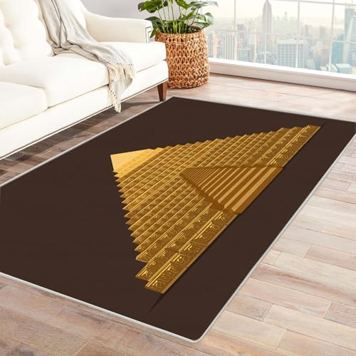 CUDAOO Bedruckter Innen-/Außenteppich Goldene Treppe Teppich Wohnzimmer Schlafzimmer(Gelb)-120x180cm von CUDAOO
