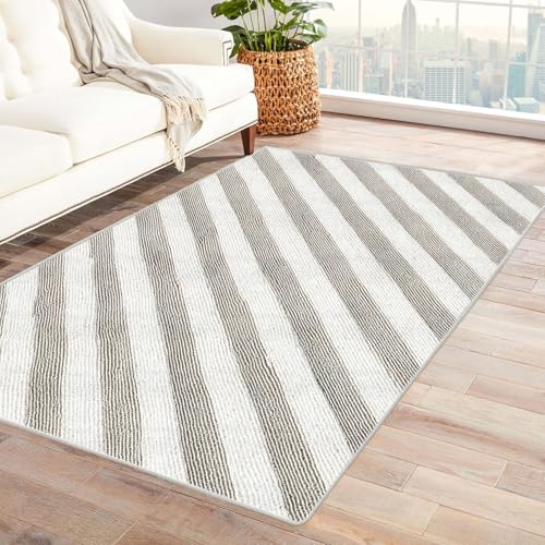 CUDAOO Bedruckter Innen-/Außenteppich Grau-weißes Muster Tepich Moderne Wohnzimmer Vintage Schlafzimmer(Den grauen.)-90x150cm von CUDAOO