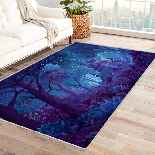 CUDAOO Bedruckter Innen-/Außenteppich Nacht-Limburg Für Wohnzimmer, Sofa, Tisch, Flur, Fußmatte,Schlafzimmer(Violett)-180x240cm von CUDAOO