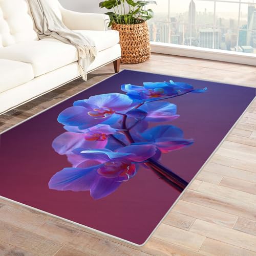 CUDAOO Bedruckter Innen-/Außenteppich Phantasie Teppich Wohnzimmer Schlafzimmer(Blau)-60x90cm von CUDAOO