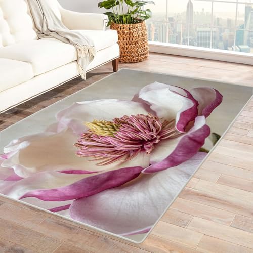 CUDAOO Bedruckter Innen-/Außenteppich Pink Teppich Wohnzimmer Schlafzimmer(Rosa)-150x210cm von CUDAOO