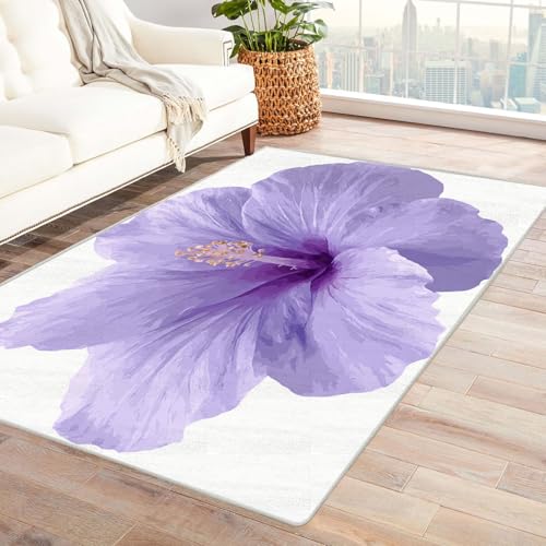 CUDAOO Bedruckter Innen-/Außenteppich Purple Ju Geun Für Wohnzimmer, Sofa, Tisch, Flur, Fußmatte,Schlafzimmer(Violett)-150x210cm von CUDAOO