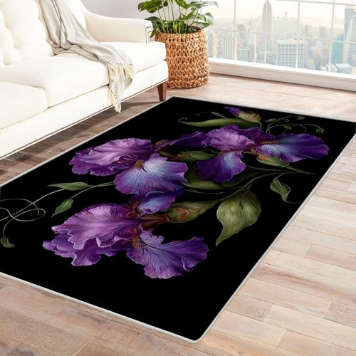 CUDAOO Bedruckter Innen-/Außenteppich Purpurschwanz Für Wohnzimmer, Sofa, Tisch, Flur, Fußmatte,Schlafzimmer(Violett)-150x210cm von CUDAOO