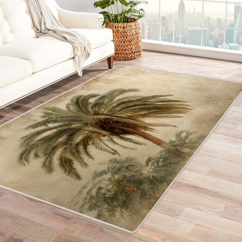 CUDAOO Bedruckter Innen-/Außenteppich Retro-Braun Tepich Moderne Wohnzimmer Vintage Schlafzimmer(Braun.)-150x240cm von CUDAOO