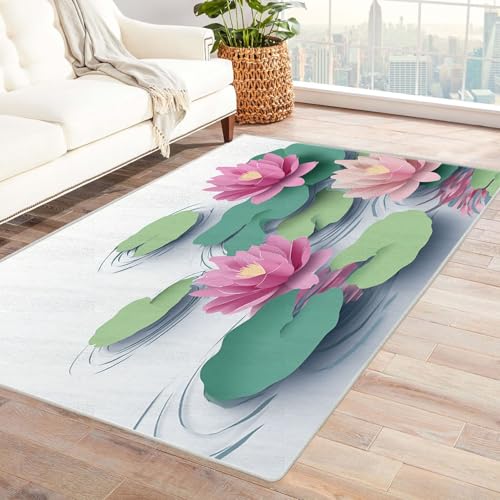 CUDAOO Bedruckter Innen-/Außenteppich Rosa Lotionen Tepich Moderne Wohnzimmer Vintage Schlafzimmer(Rosa)-240x300cm von CUDAOO