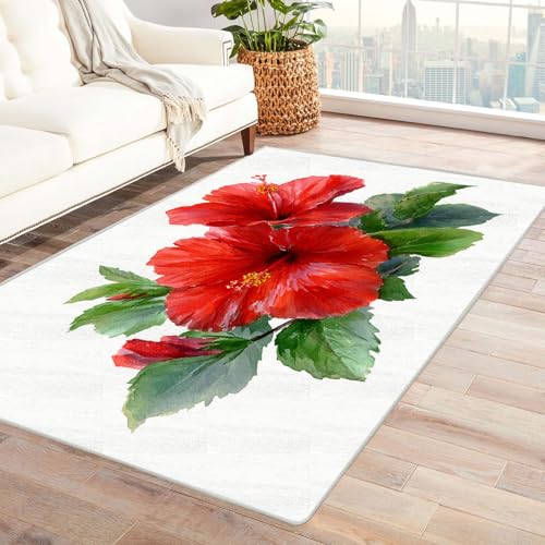 CUDAOO Bedruckter Innen-/Außenteppich Rote Ginsenge Tepich Moderne Wohnzimmer Vintage Schlafzimmer(Violett)-60x90cm von CUDAOO