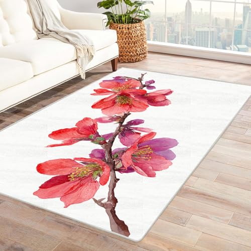 CUDAOO Bedruckter Innen-/Außenteppich Rote Pink Teppich Wohnzimmer Schlafzimmer(Violett)-180x240cm von CUDAOO