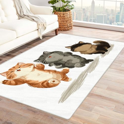 CUDAOO Bedruckter Innen-/Außenteppich Rotes Gittermuster Für Wohnzimmer, Sofa, Tisch, Flur, Fußmatte,Schlafzimmer(Grau)-120x180cm von CUDAOO