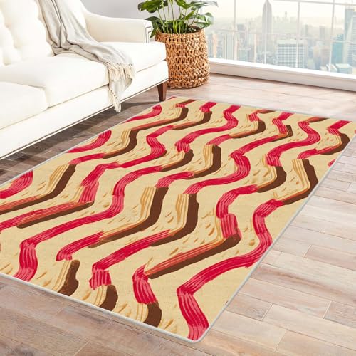 CUDAOO Bedruckter Innen-/Außenteppich Sandwich Teppich Wohnzimmer Schlafzimmer(Rot)-240x300cm von CUDAOO