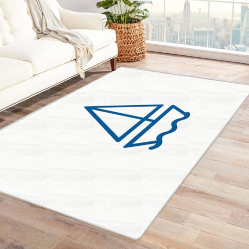CUDAOO Bedruckter Innen-/Außenteppich Segelflagge Teppich Wohnzimmer Schlafzimmer(Blau.)-90x120cm von CUDAOO