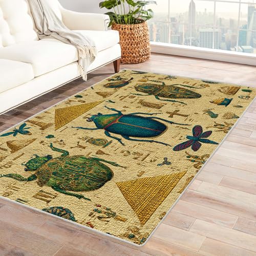 CUDAOO Bedruckter Innen-/Außenteppich Skarabäus Teppich Wohnzimmer Schlafzimmer(Deine Farben)-60x90cm von CUDAOO