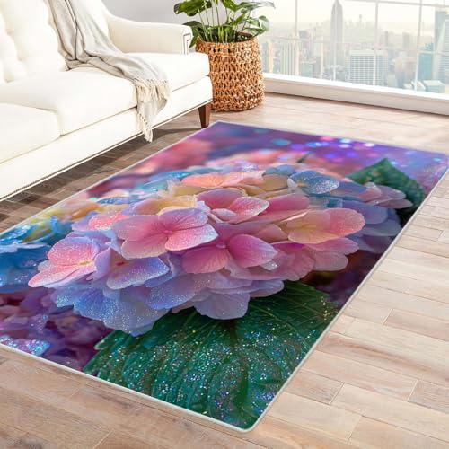 CUDAOO Bedruckter Innen-/Außenteppich Stickerei Ball Flash Tepich Moderne Wohnzimmer Vintage Schlafzimmer(Rosa)-150x210cm von CUDAOO