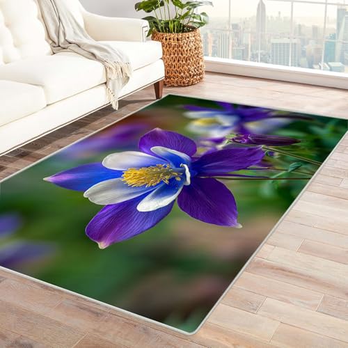 CUDAOO Bedruckter Innen-/Außenteppich Violett Kampf Tepich Moderne Wohnzimmer Vintage Schlafzimmer(Violett)-150x210cm von CUDAOO