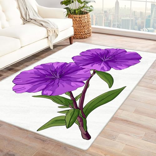 CUDAOO Bedruckter Innen-/Außenteppich Violette Ausgabe Für Wohnzimmer, Sofa, Tisch, Flur, Fußmatte,Schlafzimmer(Violett)-180x240cm von CUDAOO