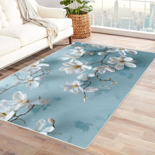 CUDAOO Bedruckter Innen-/Außenteppich Weiße Jade Tepich Moderne Wohnzimmer Vintage Schlafzimmer(Weiß)-120x150cm von CUDAOO