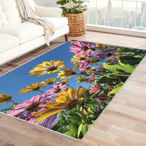 CUDAOO Bedruckter Innen-/Außenteppich Yangzi Busch Für Wohnzimmer, Sofa, Tisch, Flur, Fußmatte,Schlafzimmer(Mehrfarbige)-210x300cm von CUDAOO