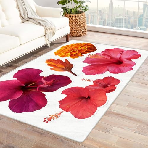 CUDAOO Bedruckter Innen-/Außenteppich Zu Geun Für Wohnzimmer, Sofa, Tisch, Flur, Fußmatte,Schlafzimmer(Mittelviolett Rot)-210x270cm von CUDAOO
