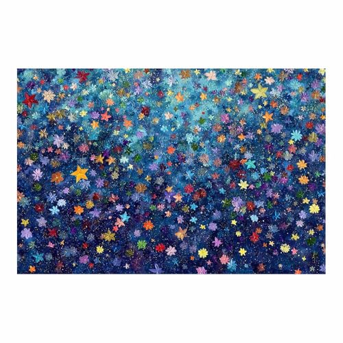 CUDAOO Deko Canvas Painting Abstrakt Kunst Leinwand ästhetisch dekoratives Gemälde Blumen- und Sternenmeer Wohnzimmer Wohnung Deko Kunstdrucke(Bleu verstecken52)-60x90cm Ungerahmt von CUDAOO