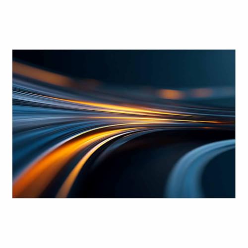 CUDAOO Deko Canvas Painting Abstrakt Kunst Leinwand ästhetisch dekoratives Gemälde Fließendes Licht Bänder Wohnzimmer Wohnung Deko Kunstdrucke(Orange142)-40x60cm Ungerahmt von CUDAOO
