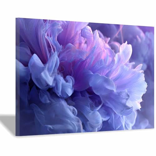 CUDAOO Deko Canvas Painting Abstrakt Kunst Leinwand ästhetisch dekoratives Gemälde Lila-rosa Blume Wohnzimmer Wohnung Deko Kunstdrucke(Violett22)-60x90cm Gerahmt von CUDAOO
