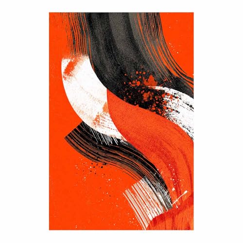 CUDAOO Deko Canvas Painting Abstrakt Kunst Leinwand ästhetisch dekoratives Gemälde Orange-schwarze Malerei Wohnzimmer Wohnung Deko Kunstdrucke(Orange brennen238)-20x30cm Ungerahmt von CUDAOO