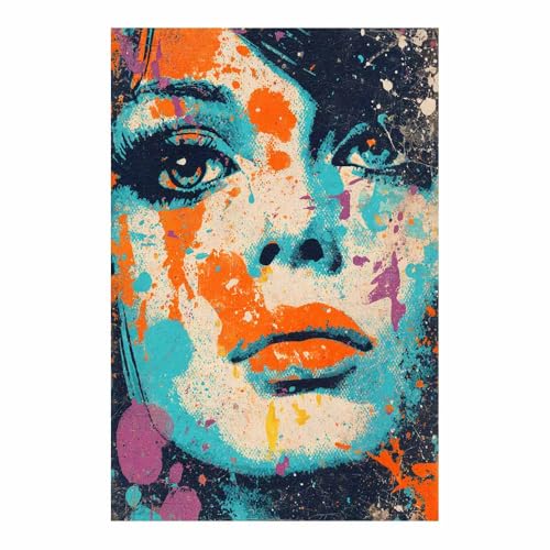CUDAOO Deko Canvas Painting Abstrakt Kunst Leinwand ästhetisch dekoratives Gemälde Tuschefigur Wohnzimmer Wohnung Deko Kunstdrucke(Hellgrau Violett181)-60x80cm Ungerahmt von CUDAOO