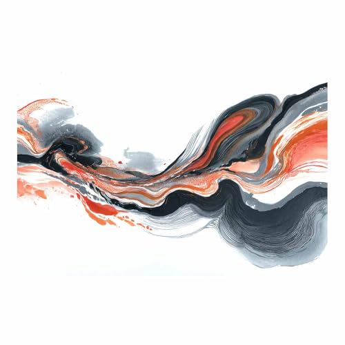 CUDAOO Deko Canvas Painting Abstrakt Kunst Leinwand ästhetisch dekoratives Gemälde Tuschemuster Wohnzimmer Wohnung Deko Kunstdrucke(Grau115)-20x30cm Ungerahmt von CUDAOO