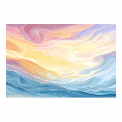 CUDAOO Exquisite Abstrakte Kunst auf minimalistische Wandbilder Leinwand Bunt Wolken Neutralem Hintergrund für Home Hotel Office Wanddekoration(Mehrfarbige51)-60x90cm Ungerahmt von CUDAOO