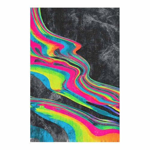 CUDAOO Exquisite Abstrakte Kunst auf minimalistische Wandbilder Leinwand Bunter Fluss Neutralem Hintergrund für Home Hotel Office Wanddekoration(Mehrfarbige153)-60x90cm Ungerahmt von CUDAOO