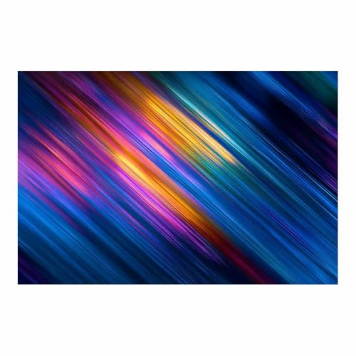 CUDAOO Exquisite Abstrakte Kunst auf minimalistische Wandbilder Leinwand Buntes schräges Licht Neutralem Hintergrund für Home Hotel Office Wanddekoration(Mehrfarbige78)-20x30cm Ungerahmt von CUDAOO