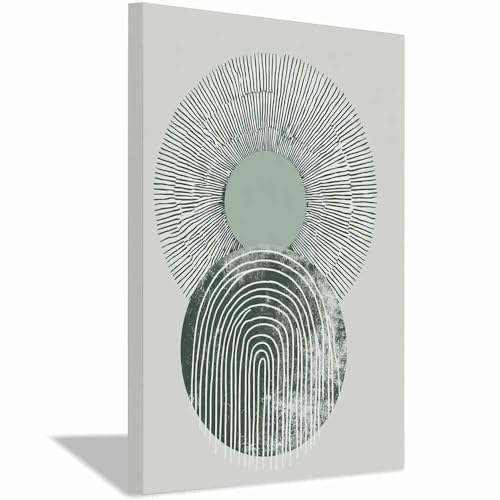 CUDAOO Exquisite Abstrakte Kunst auf minimalistische Wandbilder Leinwand Fingerabdruckformen Neutralem Hintergrund für Home Hotel Office Wanddekoration(Schwarz Weiß282)-40x60cm Gerahmt von CUDAOO