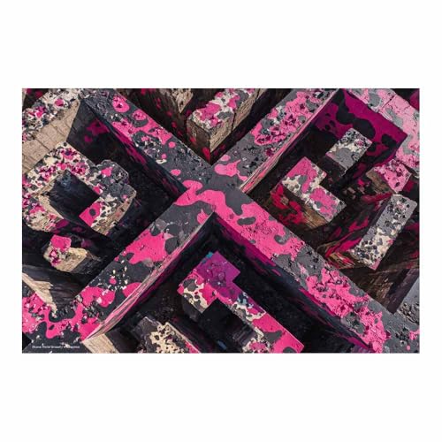 CUDAOO Exquisite Abstrakte Kunst auf minimalistische Wandbilder Leinwand Rosa-schwarze Blöcke Neutralem Hintergrund für Home Hotel Office Wanddekoration(Rosa108)-70x100cm Ungerahmt von CUDAOO