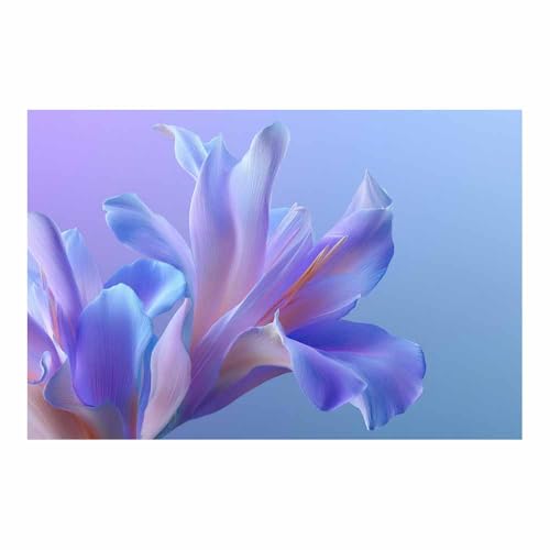 CUDAOO Exquisite Abstrakte Kunst auf minimalistische Wandbilder Leinwand Schillernde Blume Neutralem Hintergrund für Home Hotel Office Wanddekoration(Blau144)-60x80cm Ungerahmt von CUDAOO